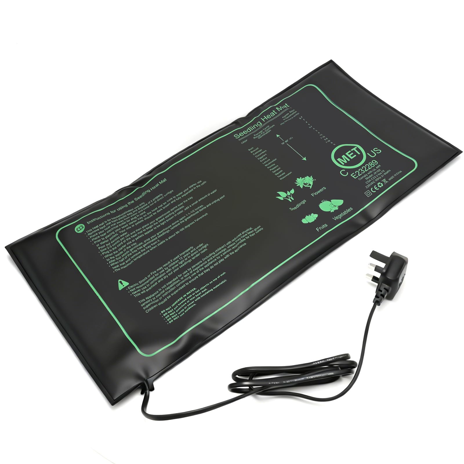 Lot de 2 tapis chauffants efficaces pour plantes hydroponiques - Idéal pour la germination des plantes et le démarrage des graines