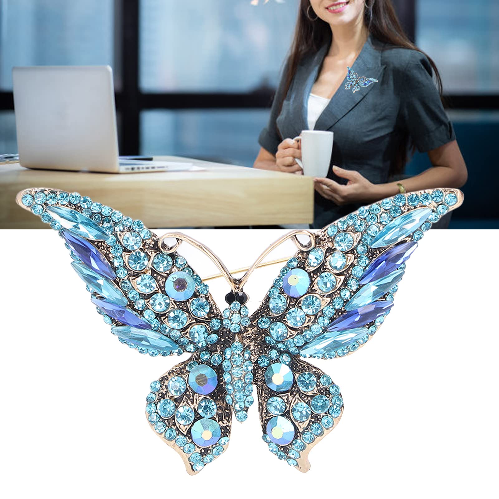 Broche Papillon Artisanale En Étain – Bijou Animal – Fabriqué Aux USA – Neuf
