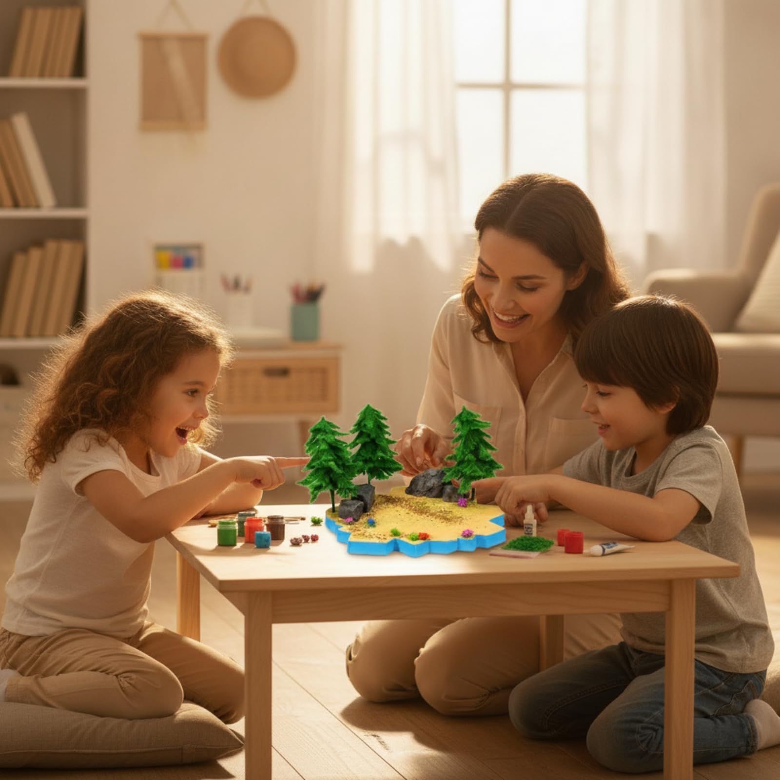 PETSOLA Kit Diorama Fai da Te Creativo Paesaggio in Miniatura Compatto Modellismo per Hobbisti, Principianti, Scena Neve Simulata