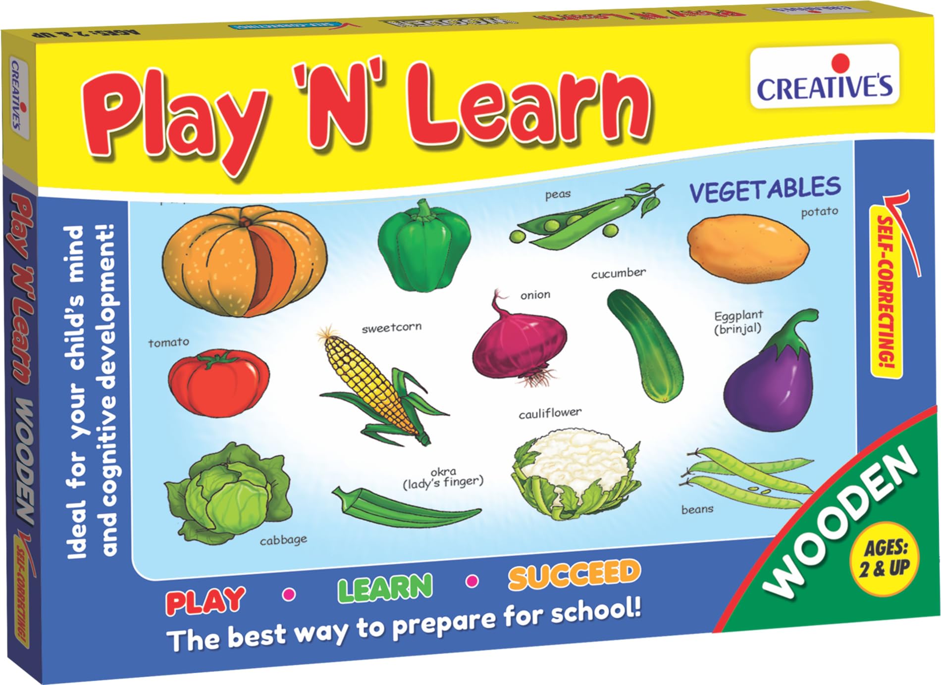 CRE0335 - * Creative Educational - Play N  Learn-Wooden   Vegetables