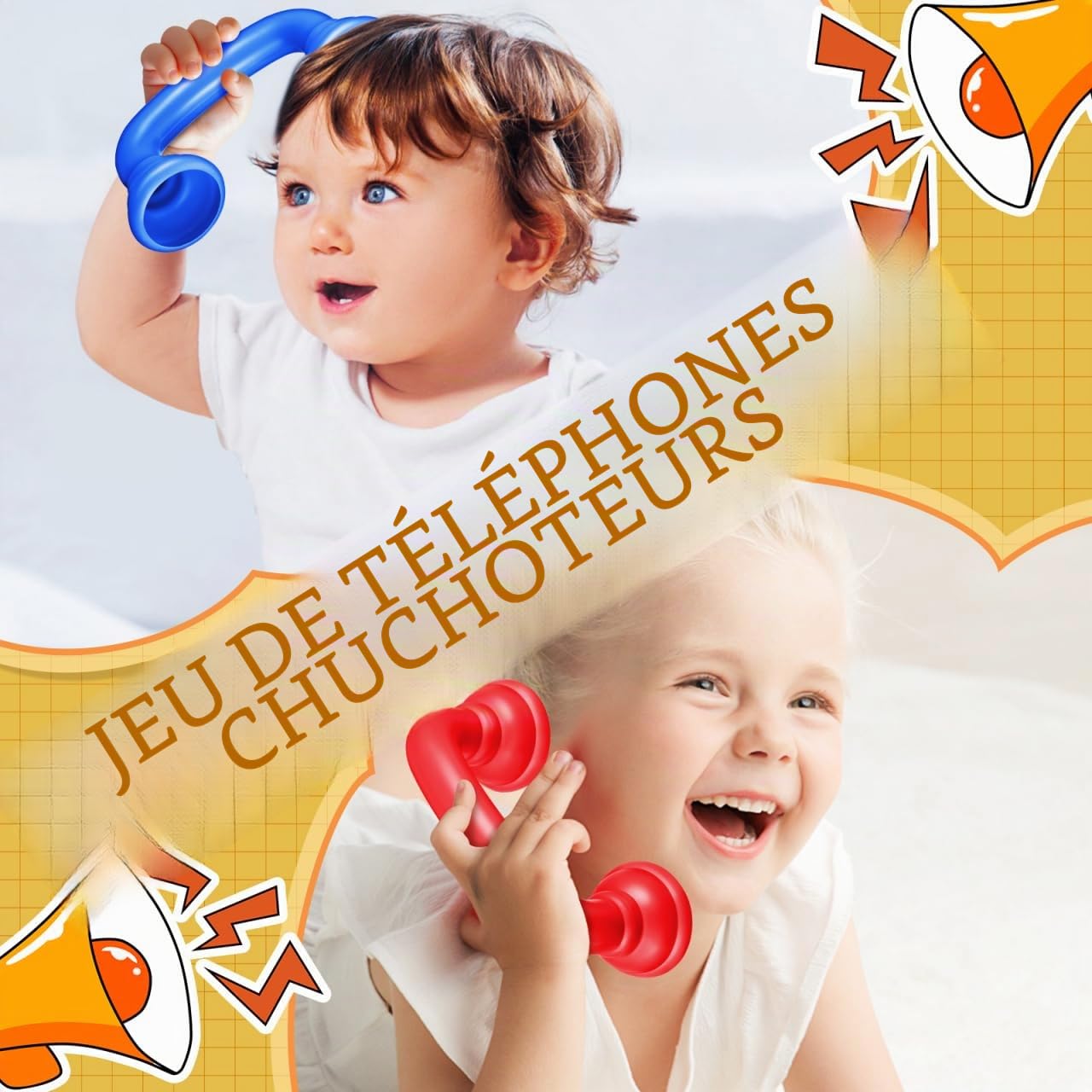 Gatuida Téléphones Jouets Chuchotés Lot de 12 Pièces en Plastique pour Enfants Jeu D'Imitation Educatif Outils D'Orthophonie pour Tout-Petits Interaction Sociale