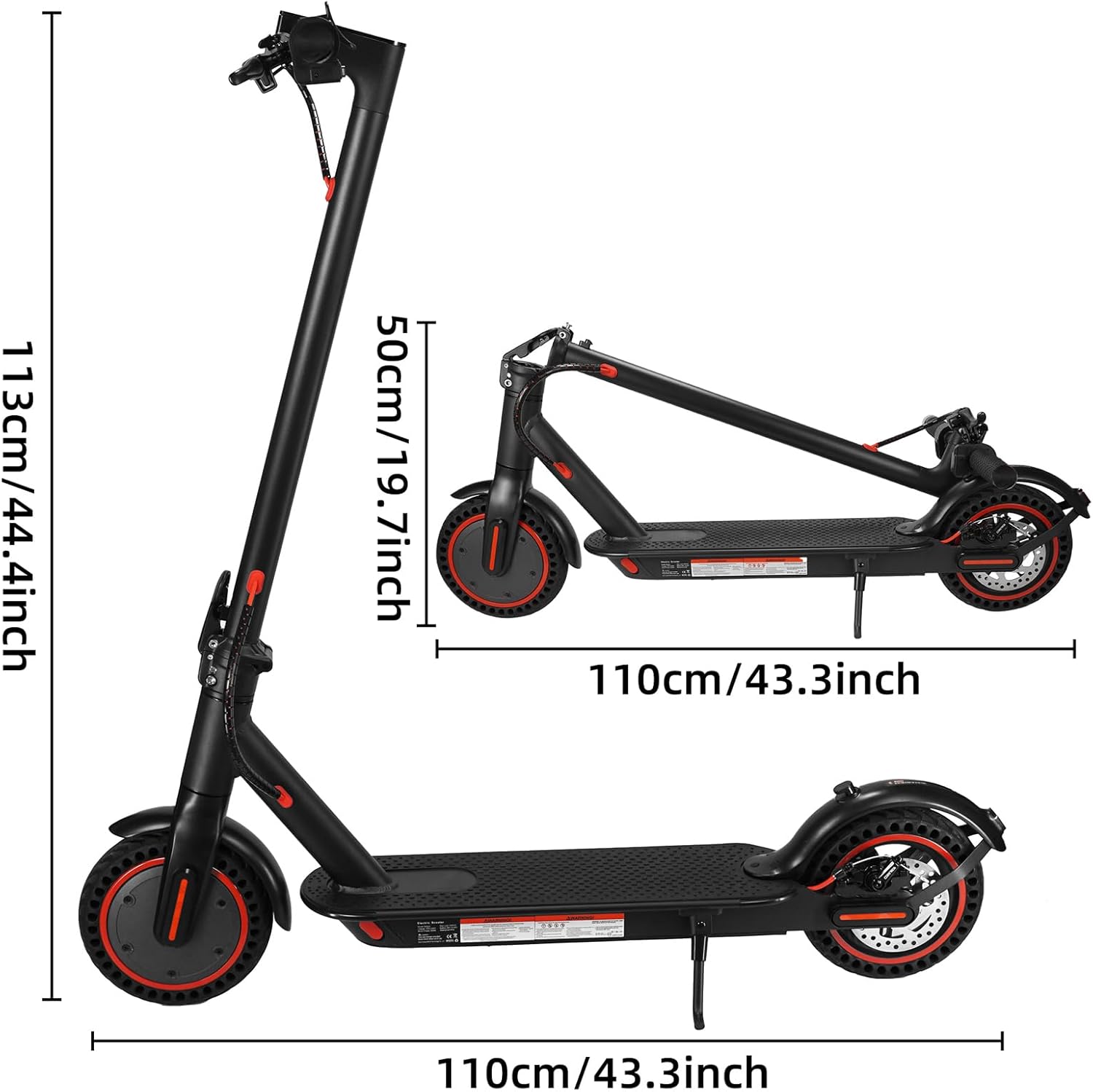 Smartphone screen showing the YOBACARID app connected to the scooter, displaying functions like headlight control, lock, speed setting, mileage, and cruise mode.