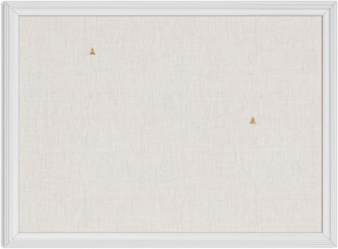 U Brands Keten Mantar Keten Bülten Tahtası, 40 x 60 cm, Beyaz Ahşap Çerçeve (3264U00-01)