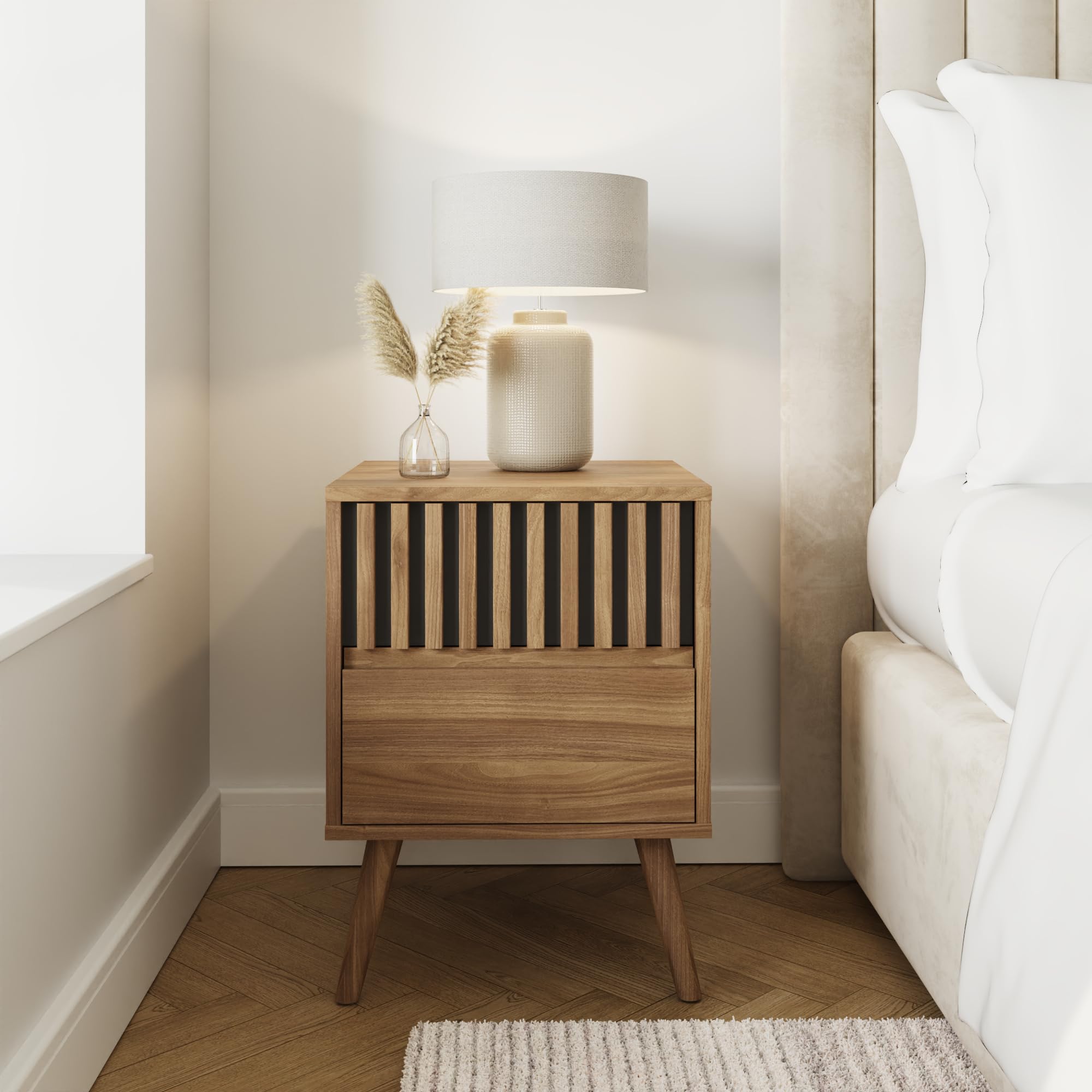 Gfw Rowen 2 Drawer Bedside Table