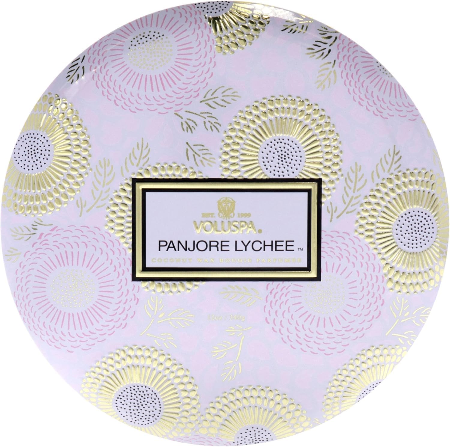 Voluspa 3-Wick Candle Decorative Tin Panjore Lychee 340g