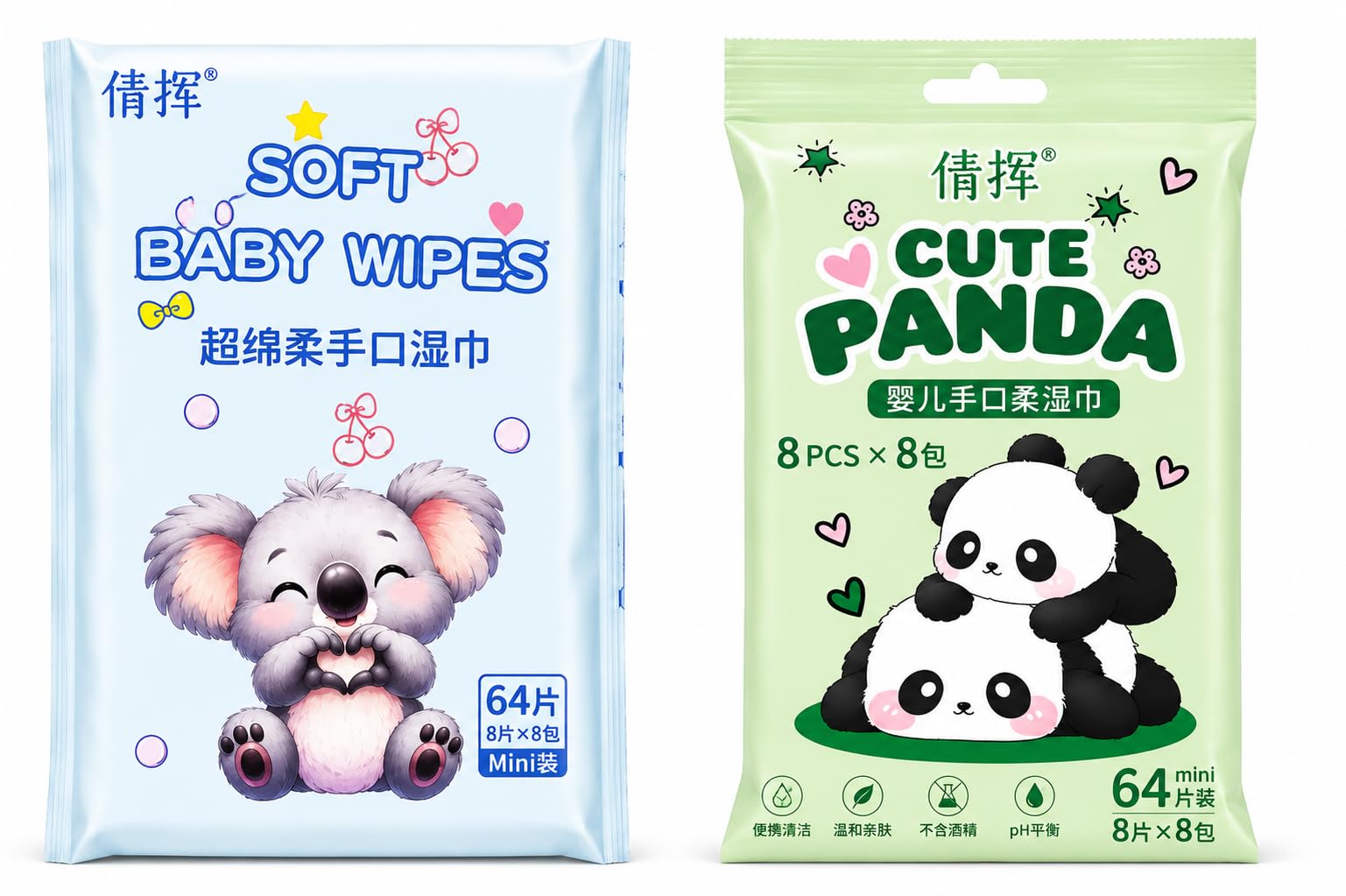 Soft Baby Wipes 64 Mini Pack, Alcohol & Fragrance Free,64 Mini Wet Wipes, Disposable Pocket Water Tissues for Kids & Adults, Alcohol & Fragrance Free, Skin-Safe Baby Wipes for Hand & Face, Travel-Friendly (Multicolor pack 64 Wipes x 1Pack)-image-10