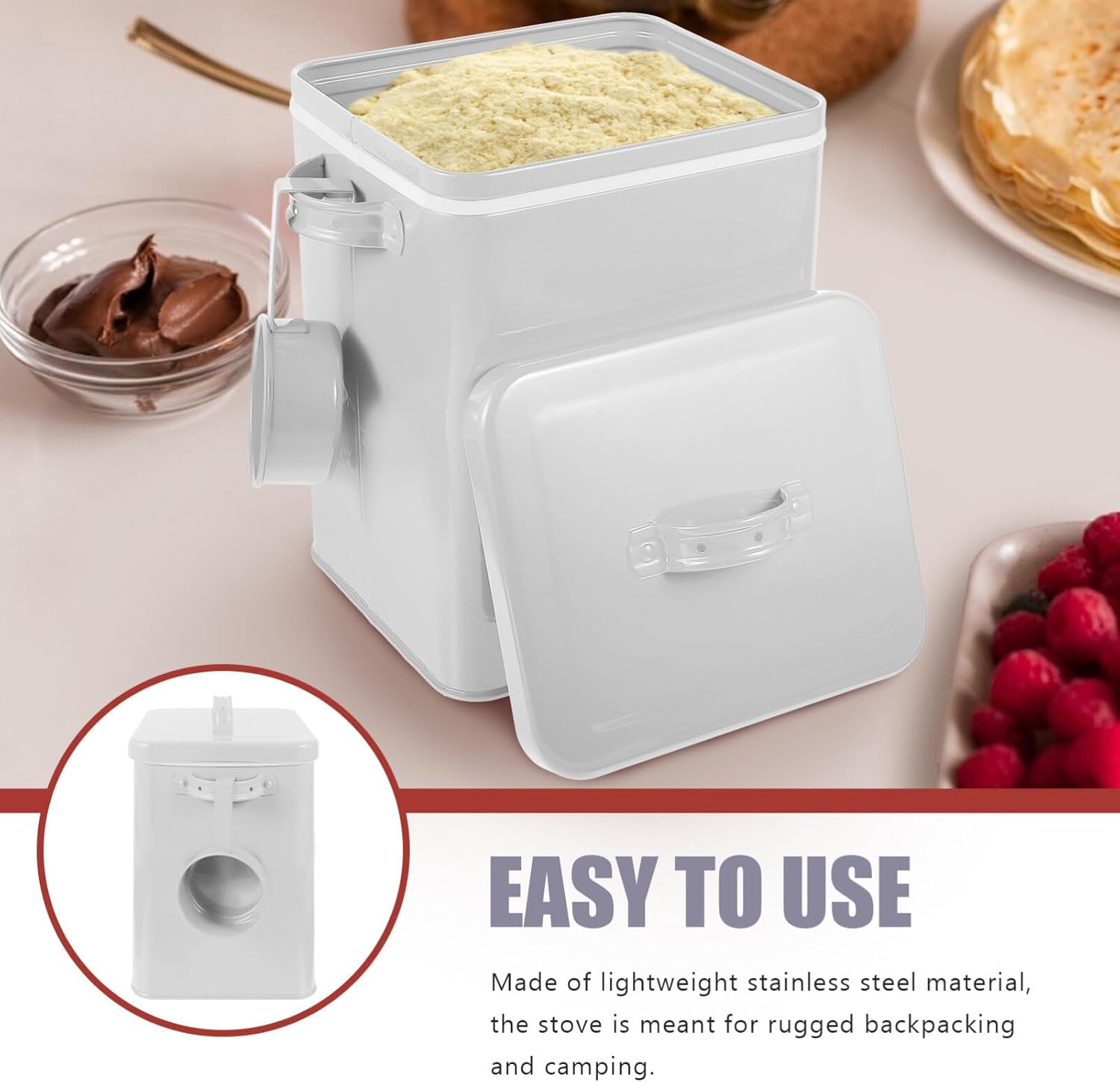 Hemoton Pet Food Storage Tin Refillable Metal Storage Bin Farmhouse Pet Food Storage Container Dog Rice Saver Kitchen Food Canister Laundry Container