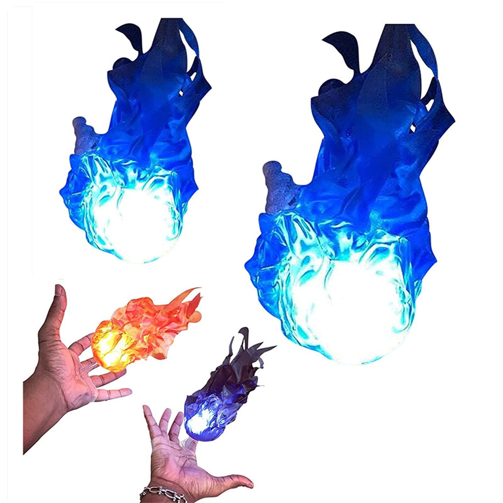 Halloween Floating Fireball Prop,Halloween Floating Fireball Unique Props for Cosplay Halloween Party Decor Electronic Illuminated Flame Decoration (Blue Flame)