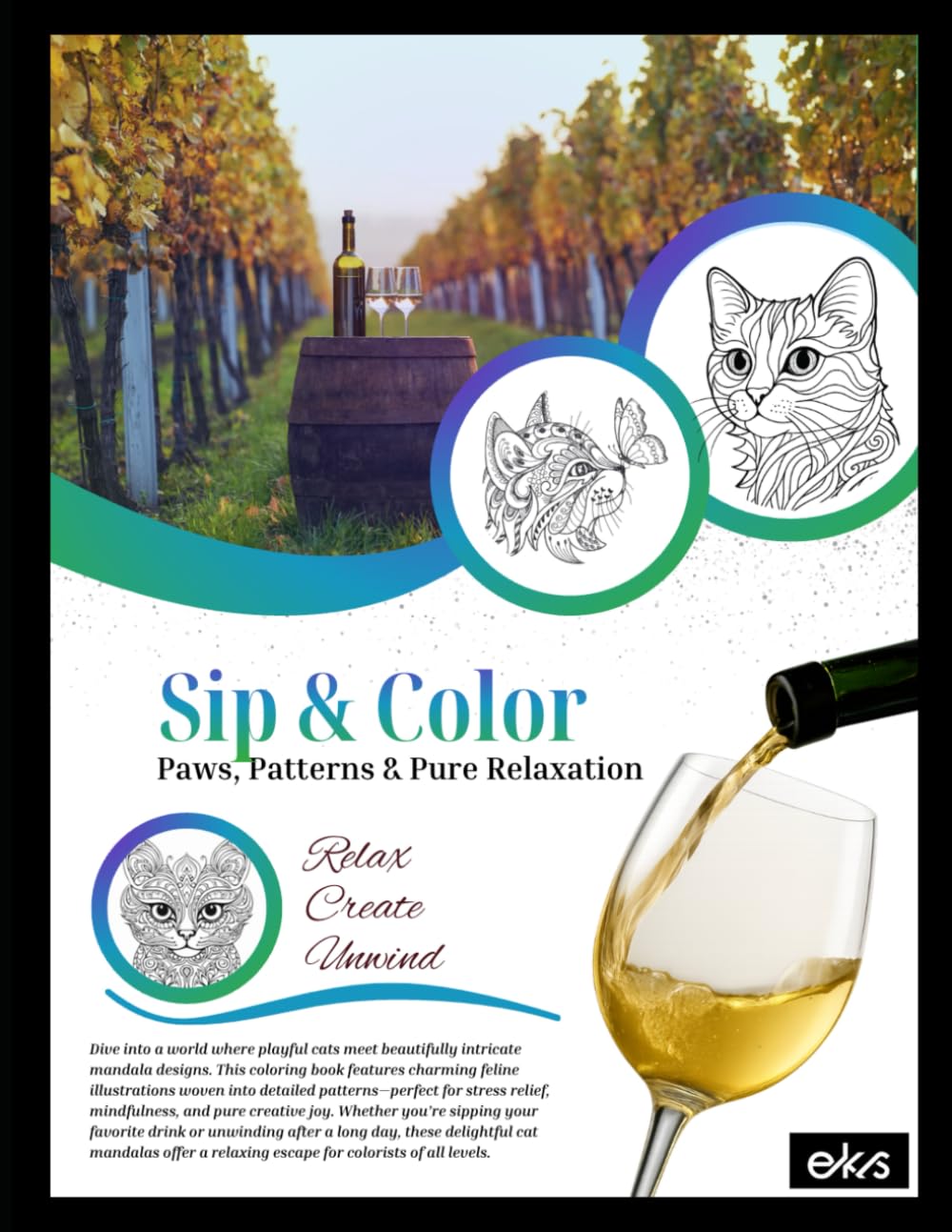 Sip & Color: Paws, Patterns & Pure Relaxation: Relax Create Unwind: Mandala Cat Patters for stress relief, mindfulness, and pure creative joy.