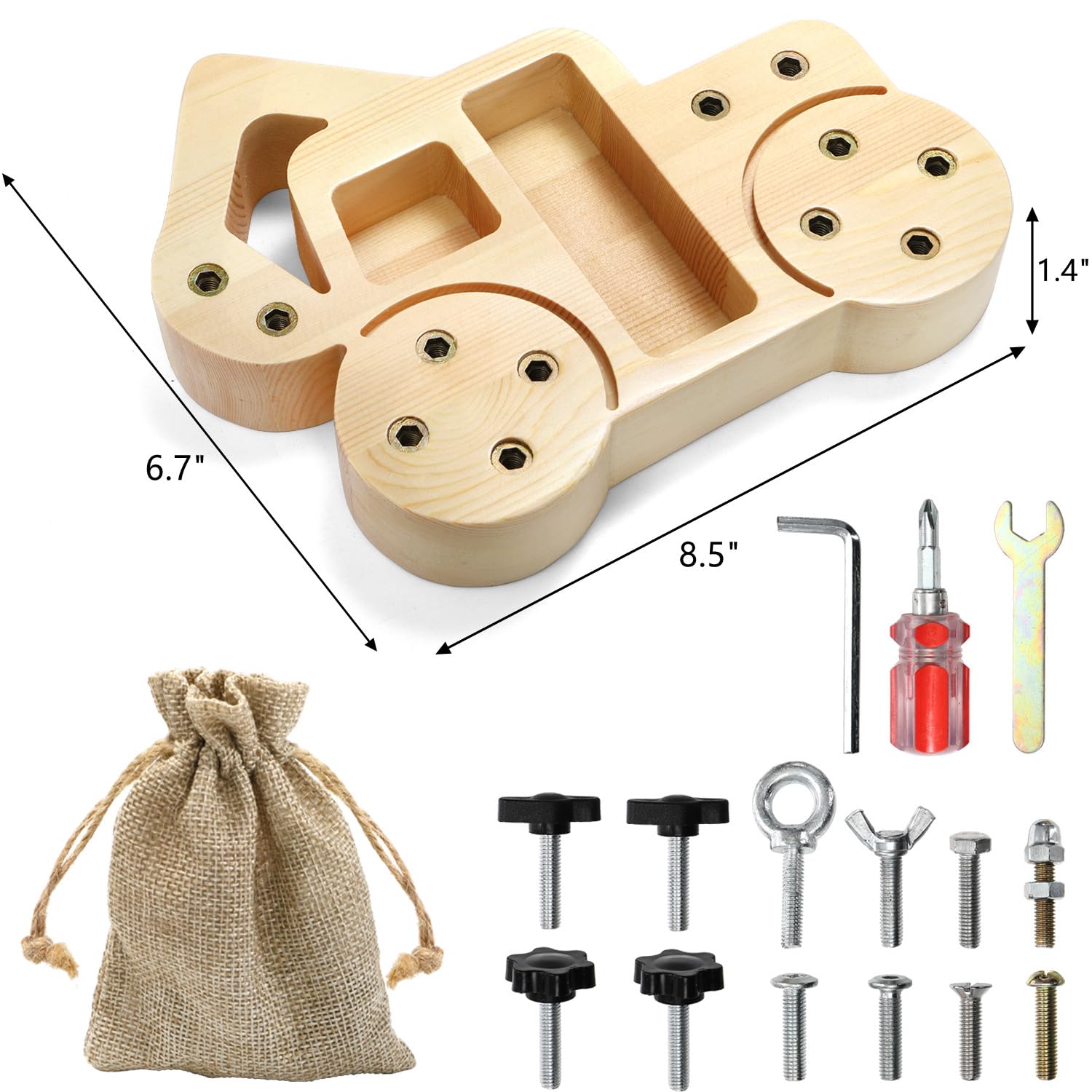 ZEAYEA Montessori Schraubendreher Board Set, Holz Montessori Spielzeug für über 3 Jahre alte Kinder, Feinmotorik Spielzeug für Kinder, sensorisches Spielzeug mit Aufbewahrungstasche und Werkzeug für