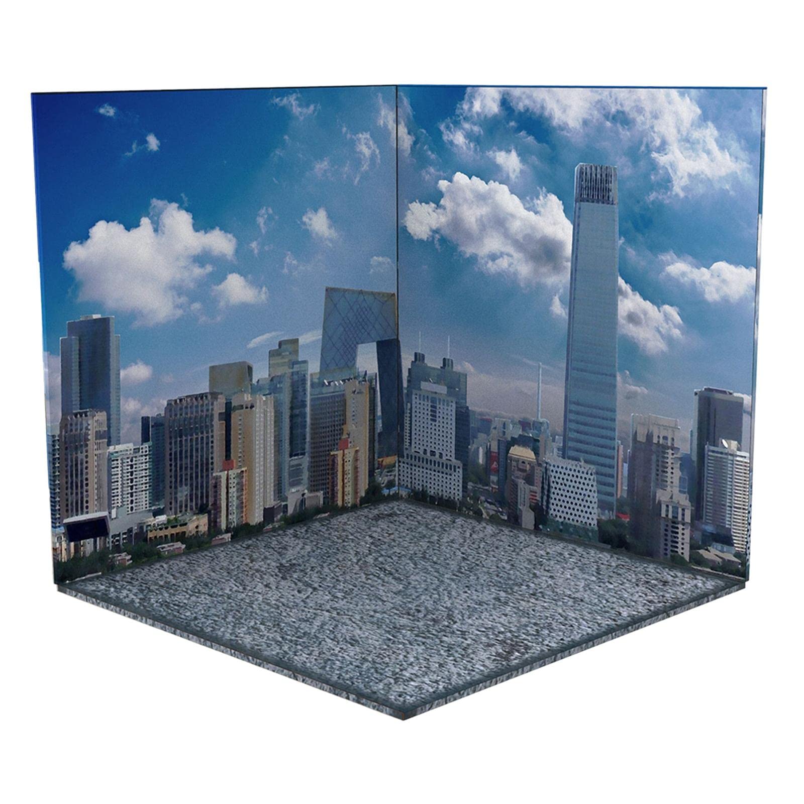 Zhangjjjjjjj City 1/12 Scale Display Backdrop, Simulation Scene Display Collection Background, For Action Figures Diecast Car Models (City)