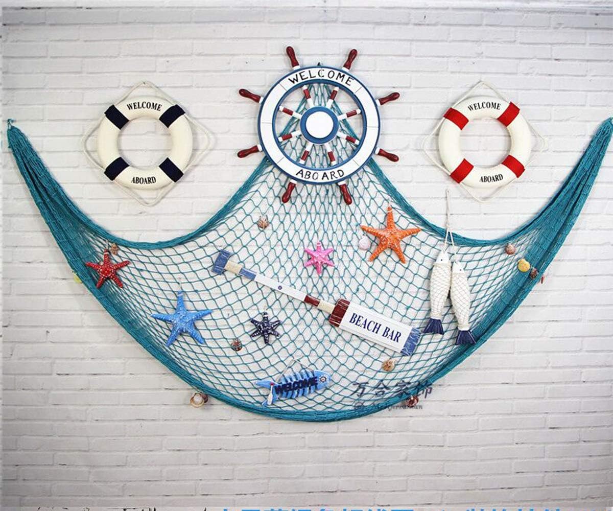 Ecjiuyi Fish Net Decorative,Photo Hanging Display Frames,Nautical Sea Ocean Themed Baby Shower Birthday Pirate Party Decorations, Bathroom Wall Home Decor