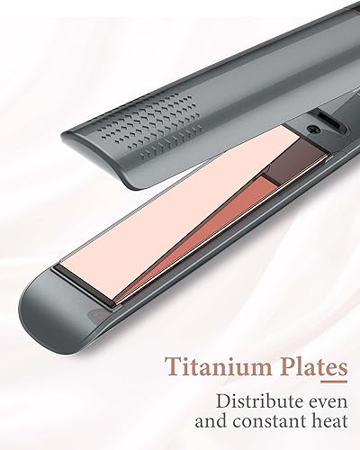 Miniatura 5 de ANWA Plancha plana de titanio de 1 pulgada, alisador de pelo 2 en 1 y rizador con placas flotantes 3D, plancha profesional para alisar el cabello