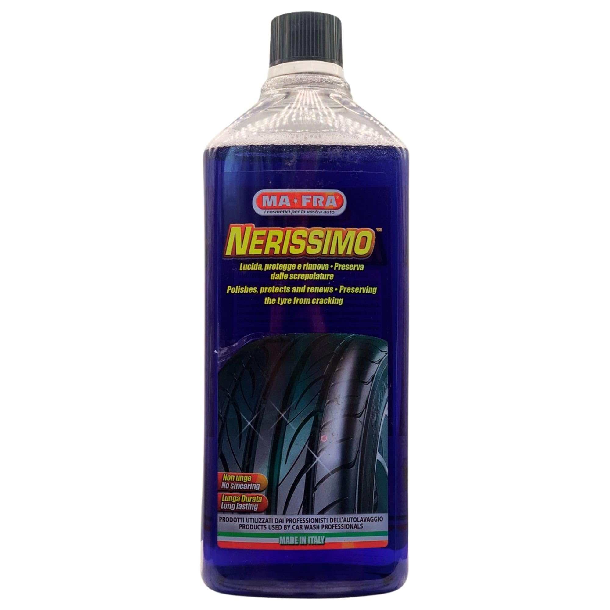 FEI FAN 2X Nero gomme Liquido Concetrato ad Alto Potere Coprente NERISSIMO. Lucida, Protegge, Rinnova e Preserva dalle Screpolature 1000ml
