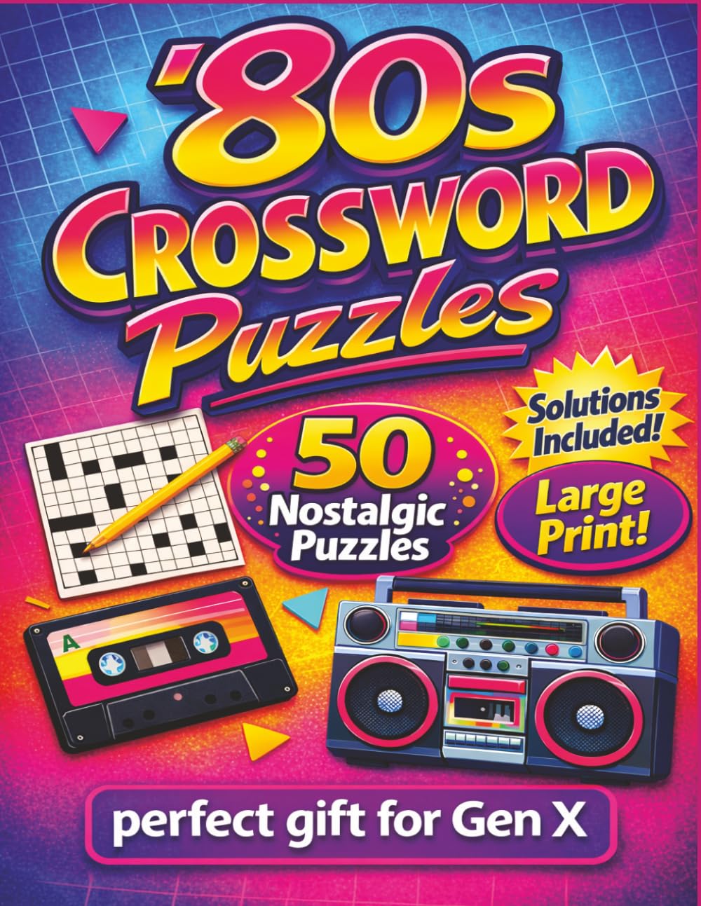 80s crossword puzzles: 80s crossword puzzles for adults, perfect gift for Gen X