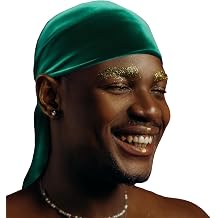 DuragPro 1 Pack Velvet Durag for Men - Enhanced Colorfastness, Durability, and Compression Green