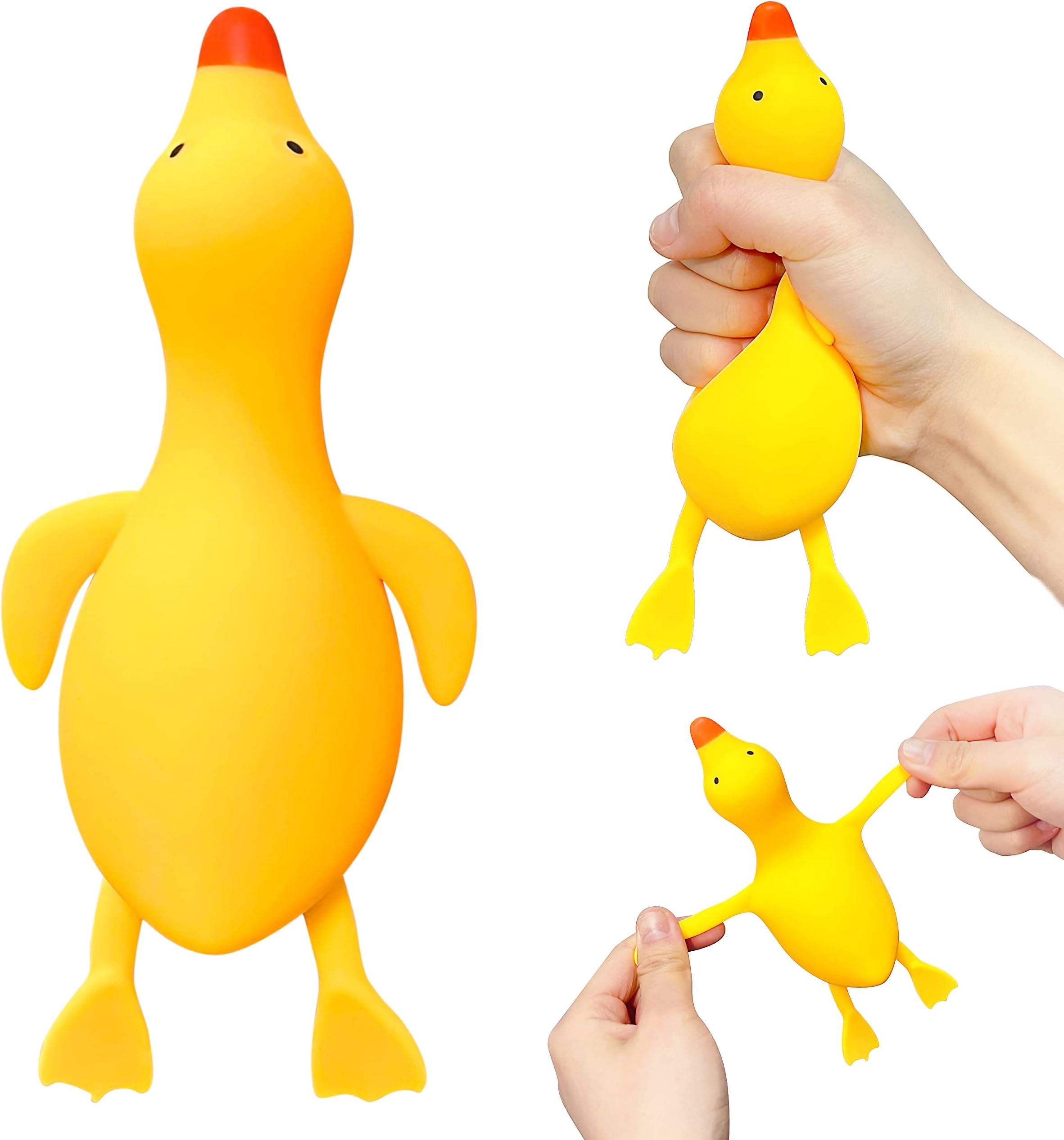 Duck Dough Ball Fidget Toys 1 Pack - Squishy Stress Balls for Kids and Adults - Squishy Squeeze Ball Toys, Soft Animal Squish Stretch Ball, Ideal for Anxiety Relief, Improve Focus, Relax