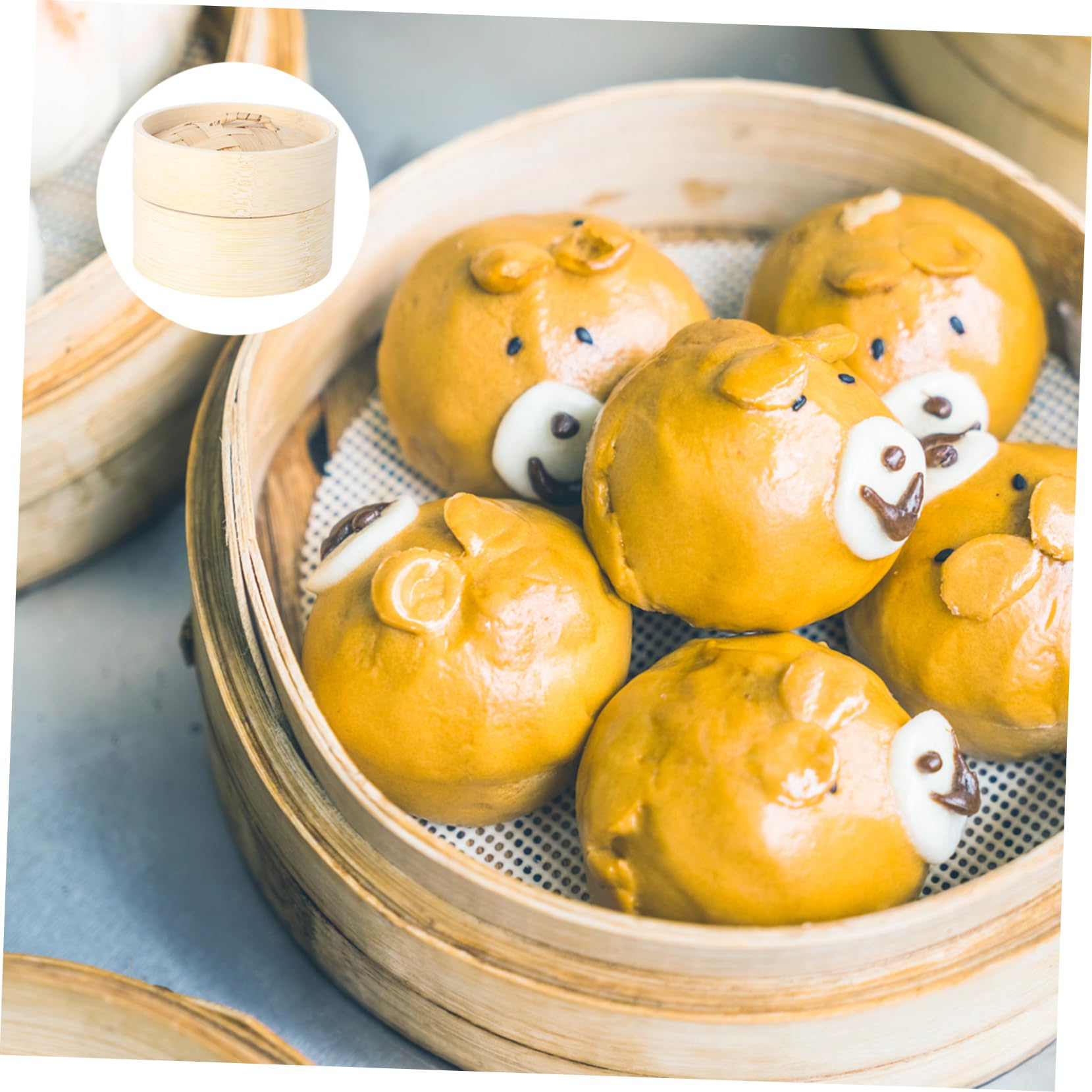 Amosfun 3 Sätze Dampfgarer zum Nachtisch asiatisch kochen bao buns steamer nackenwärmekisse Büfett Fischdampfer Dampfgarer für die Küche Knödel Dampfkorb aus Holz Bambus