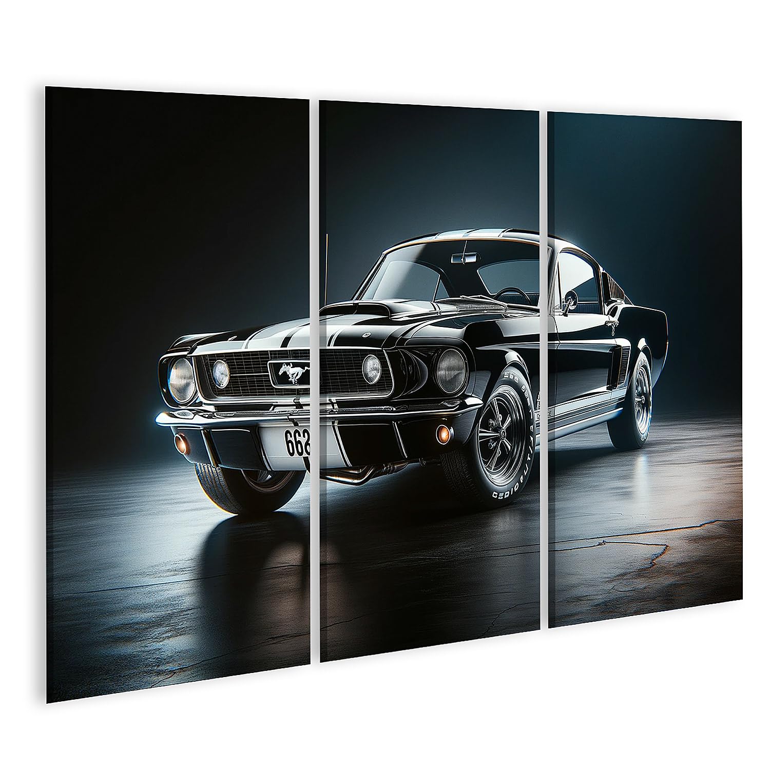 islandburner Tableau sur toile Voiture muscle classique à design élégant Ford Mustang des années 1960 Images murales Poster