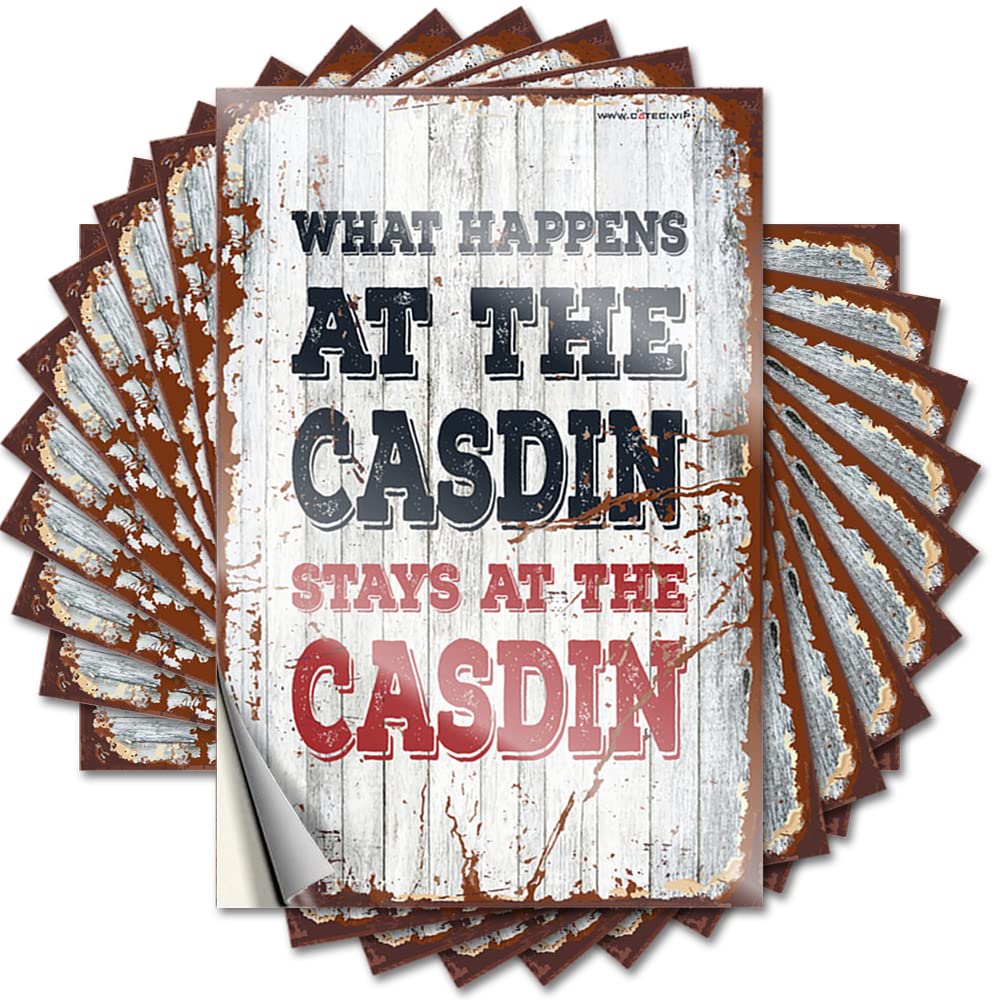 Funny Sticker Housewarming Easy Apply | What Happens At The Casdin Stays At The Casdin Spring Hat Peel and Stick(6X9CM)