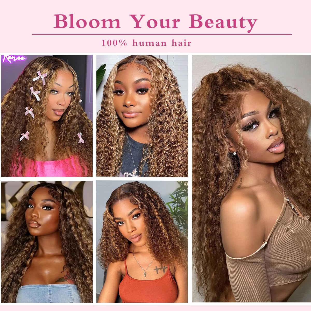 NEW #2 Deep Wave Lace Front Wig 22” 22 Inch Deep Wave Lace Front Human Hair Wig for Black Women  main image 4