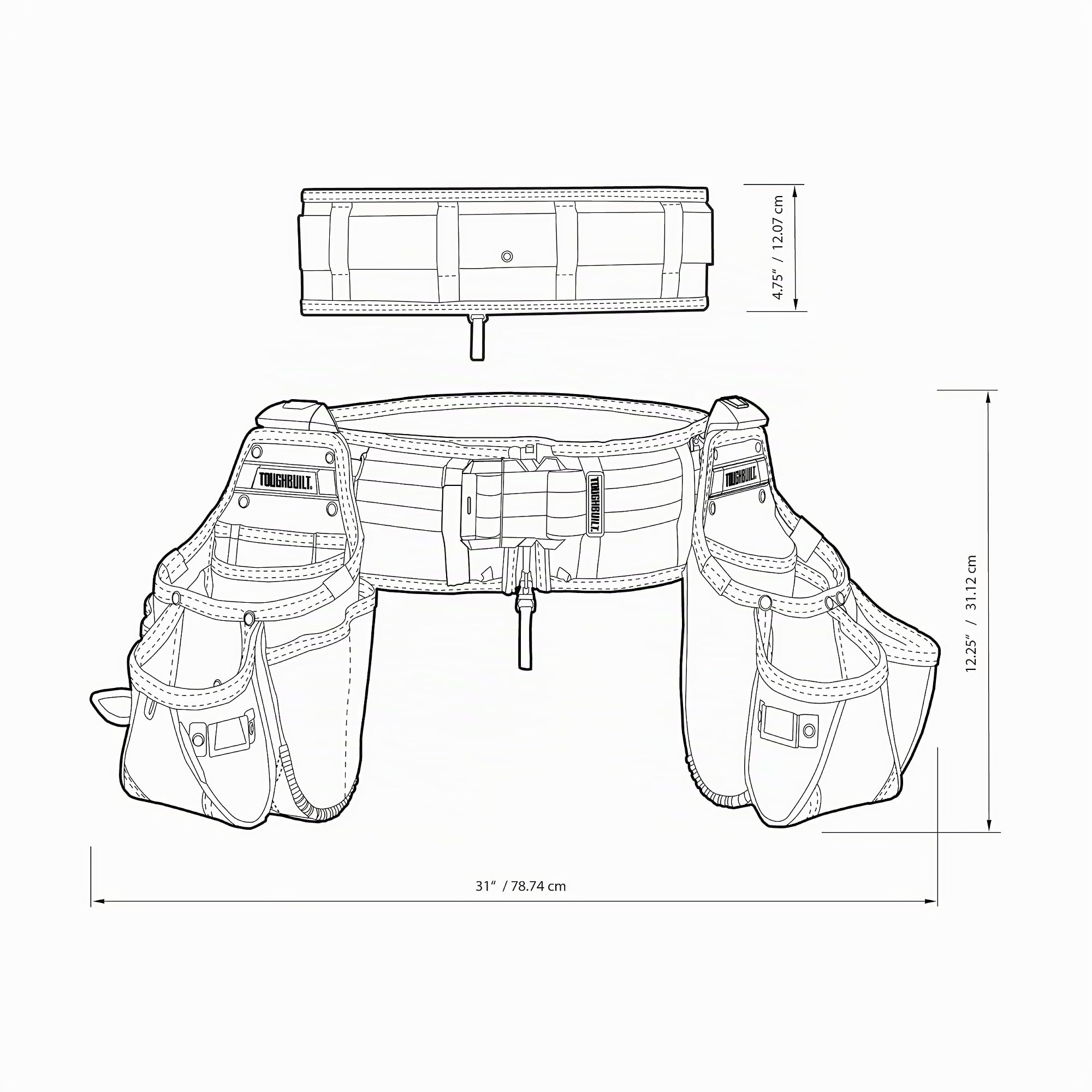 ToughBuilt - TB-CT-111-3P - Juego de 3 cinturones de herramientas