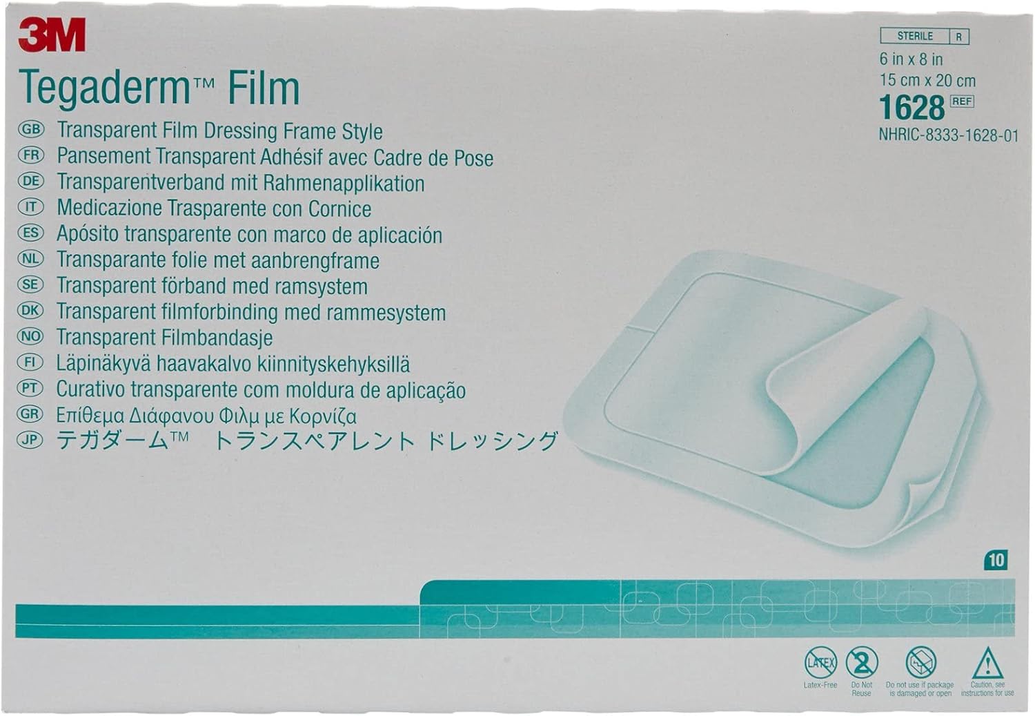 Tegaderm Transparent Dressing, 6 x 8 Inch, 10 Count