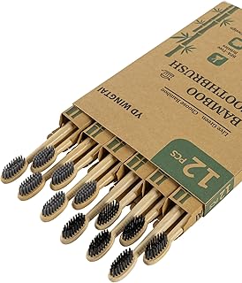 Bamboo Toothbrushes 12pack Disposable Tooth Brush Natural Toothbrush Travel Wooden Bristle Organic for Adults Set