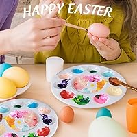 Vista 2 de FANDAMEI Paleta de Pintura, Bandejas de Pintura para Niños, Paletas de Pintura con 10 Cavidades para Adultos y Niños, Paletas Redondas de Pintura