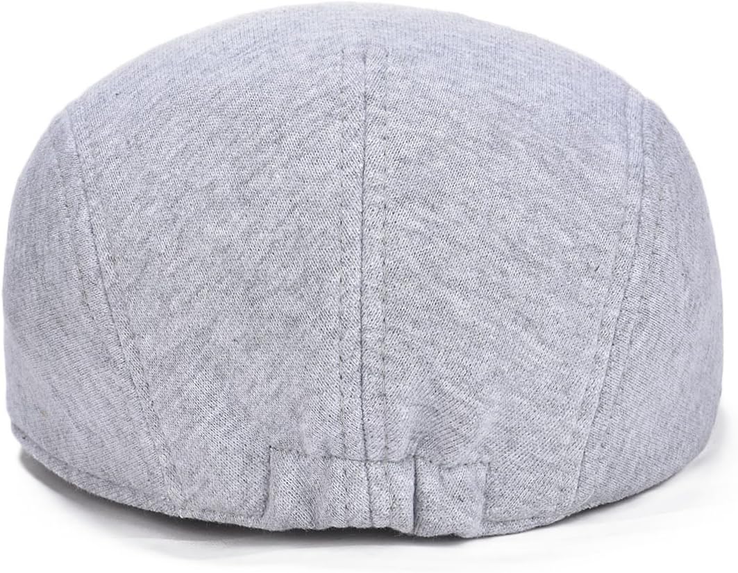 VOBOOM Men's Cotton Flat Ivy Gatsby Newsboy Driving Hat Cap One Size Light Grey