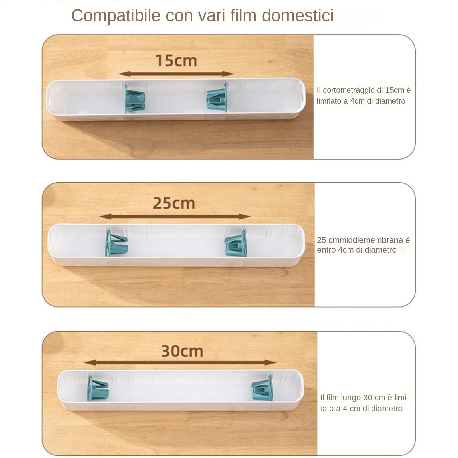 Dispenser Carta Forno Alluminio Pellicola Magnetica, – Taglio Pulito E Sicuro, Retro Magnetico, Dimensioni Regolabili Da 15 A 30 Cm, Dispenser Per Carta Stagnola E Alluminio Film Con Taglierine