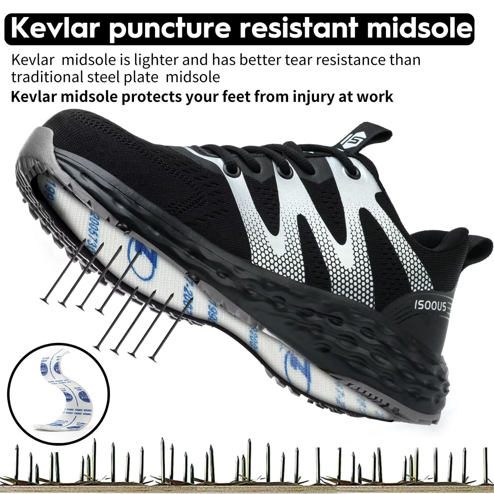 Scarpe Antinfortunistiche Uomo Donna Leggere Scarpe da Lavoro Comode Scarpe Sicurezza con Punta in Acciaio Traspiranti