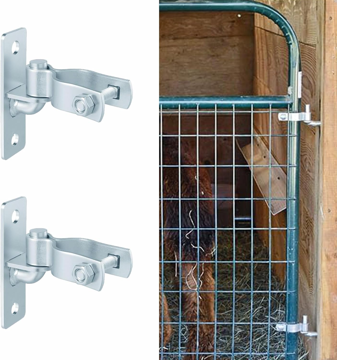 4PCS Heavy Duty Wall Mount Gate Hinge, Sturdy Fence and Post Chain Link Gate Hinge with 5/8 Hinge Pin