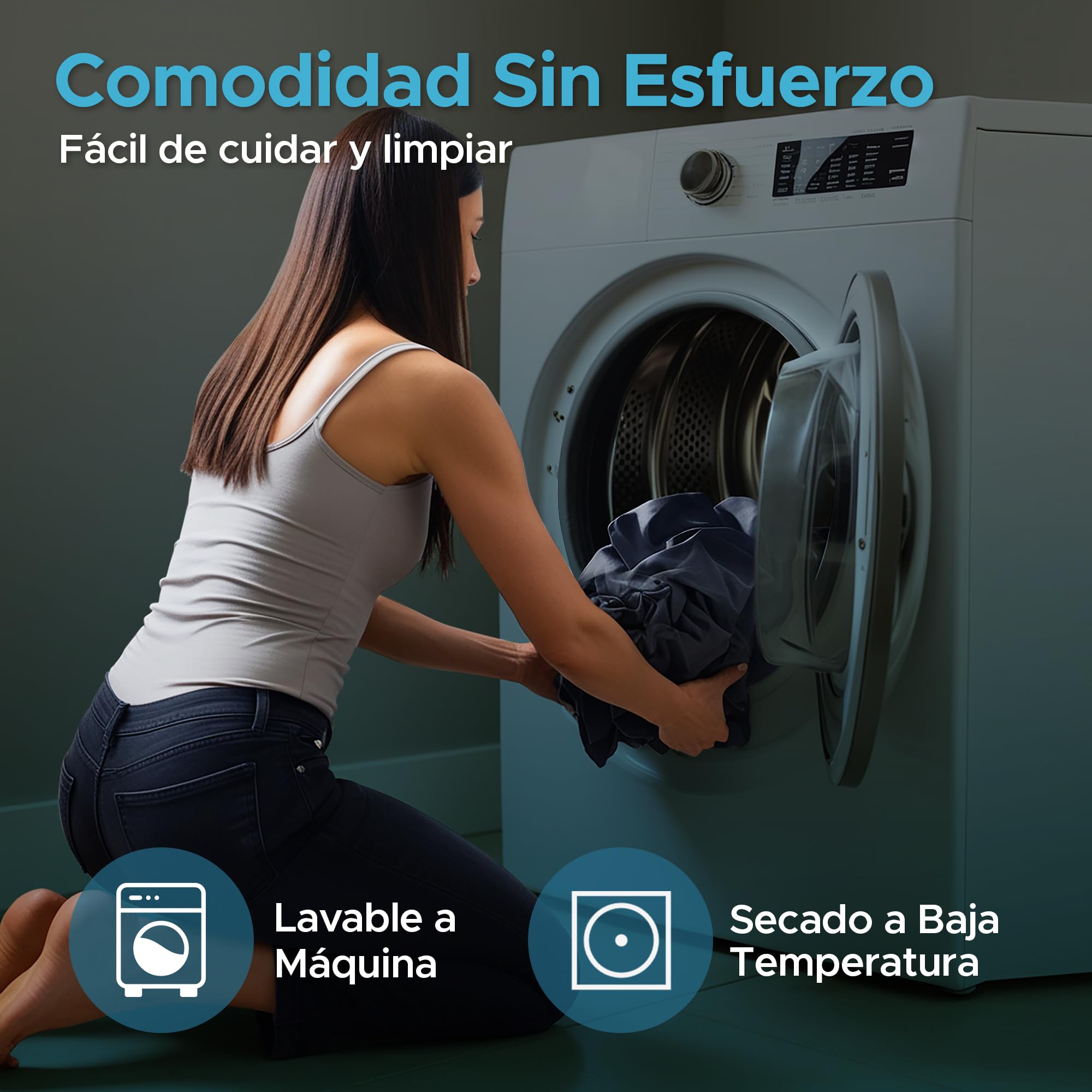 Protector de Colchón Impermeable Queen Ajustable, Canto 35cm, Negro