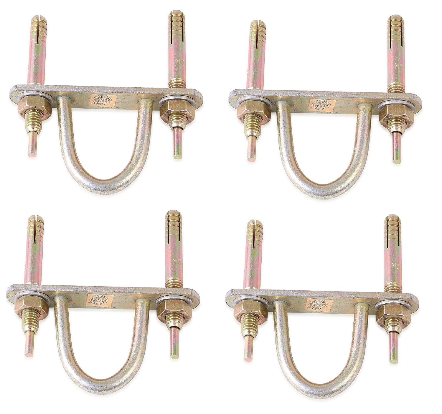 Tunir 4 Set of D-Hook with 8 Complete Fasteners - Storage Hook, Heavy Duty - 4 Pieces