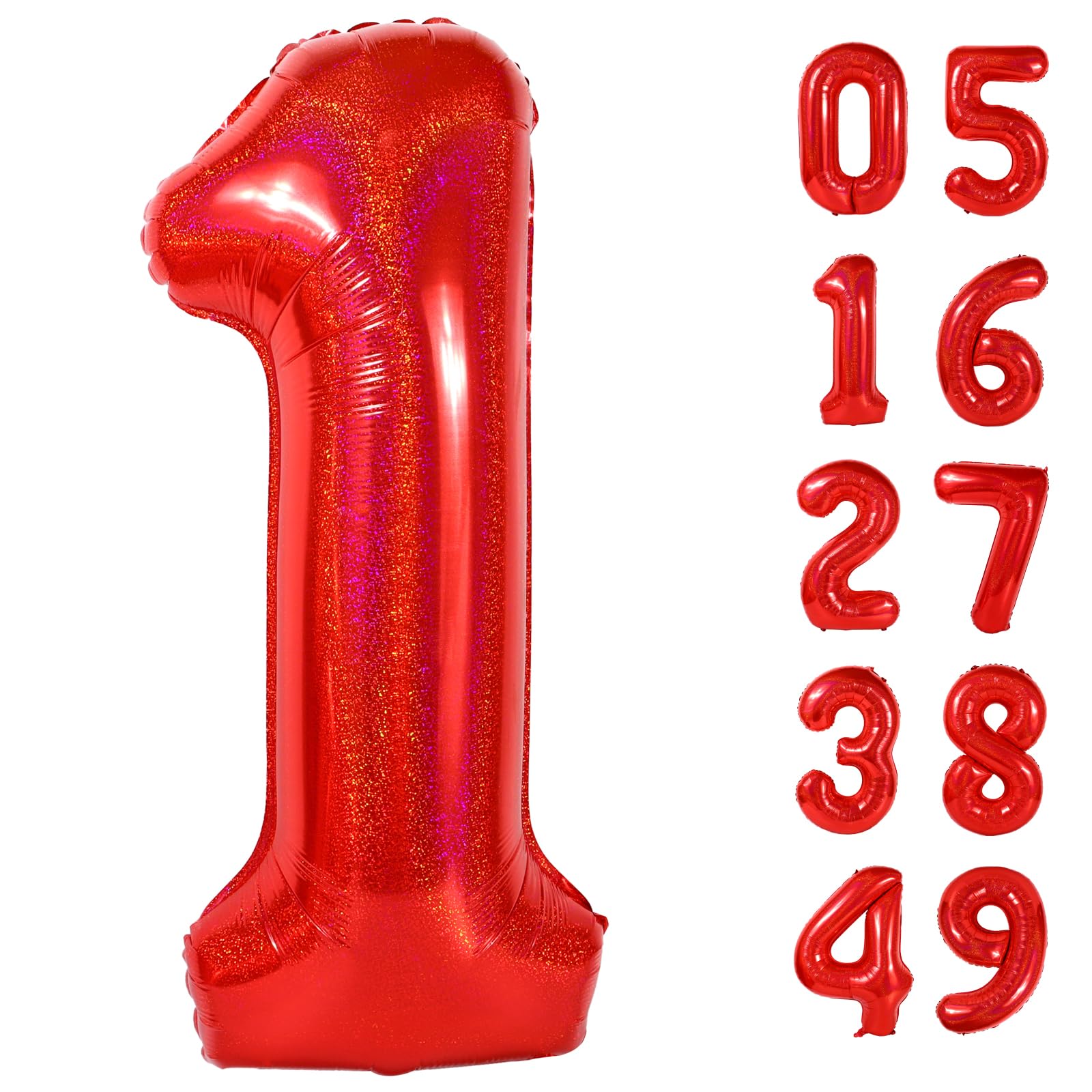Laser Red 1 Balloon - Number Balloon 40 Inch, 1st Hot Pink Decorations