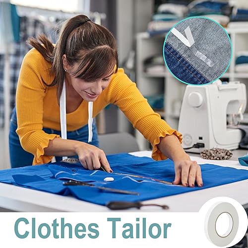 Miniatura 6 de Cinta de tela de doble cara para ropa, cinta autoadhesiva de puntada rápida, sin coser, pegar o planchar, cinta adhesiva cosida a presión para coser