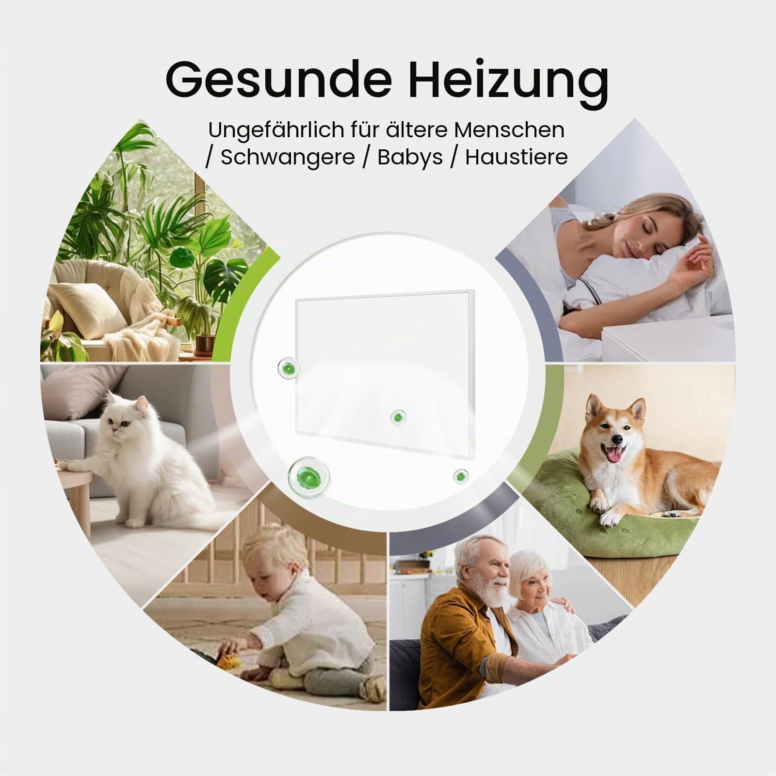 Infrarotheizung Standgerät 1000W mit Rollen, Bis 120°C in 1-3 Min, Bis 40% Energie Sparen, Mobil & Flexibel, Flüsterleise, V0-Schutz & Überhitzungsschutz, Für 10-25㎡