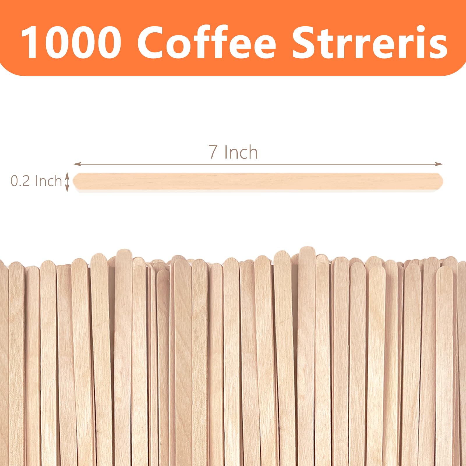 Birch Wood Coffee Stirrers - 1000 Pack -2