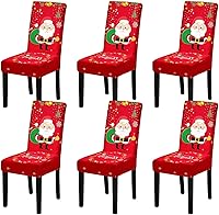 Vista 40 de Fundas de Silla de Navidad, Juego de 4 Fundas Elásticas para Sillas de Comedor, Protectores de Silla para Decoración de Navidad/Decoración del Hogar
