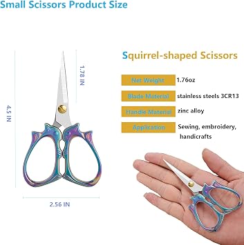 2 Pieces Embroidery Scissors Sharp Sewing Crochet Yam Scissors,Small Scissor All Purpose For Sewing, Cross Stitching, Crafts, Arts & Crafts Handmade DIY Tools