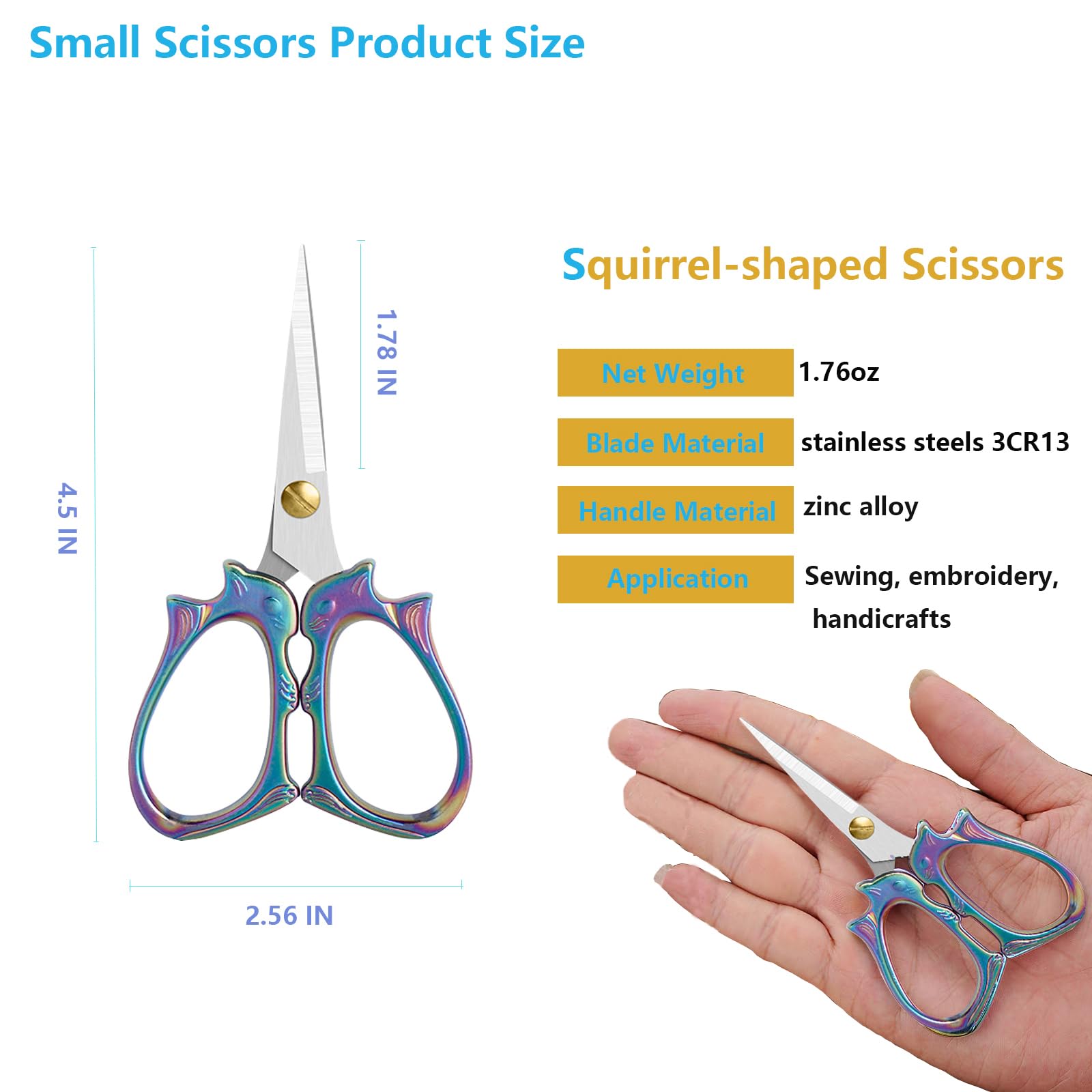 2 Pieces Embroidery Scissors Sharp Sewing Crochet Yam Scissors,Small Scissor All Purpose For Sewing, Cross Stitching, Crafts, Arts & Crafts Handmade DIY Tools