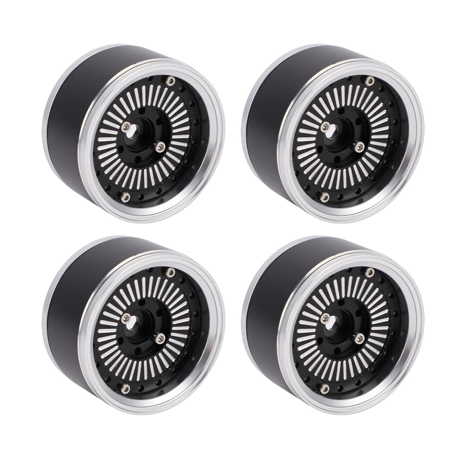 Asixxsix Obręcze RC 1,9 Cala 4 Sztuki Felgi Aluminiowe Beadlock do Modeli