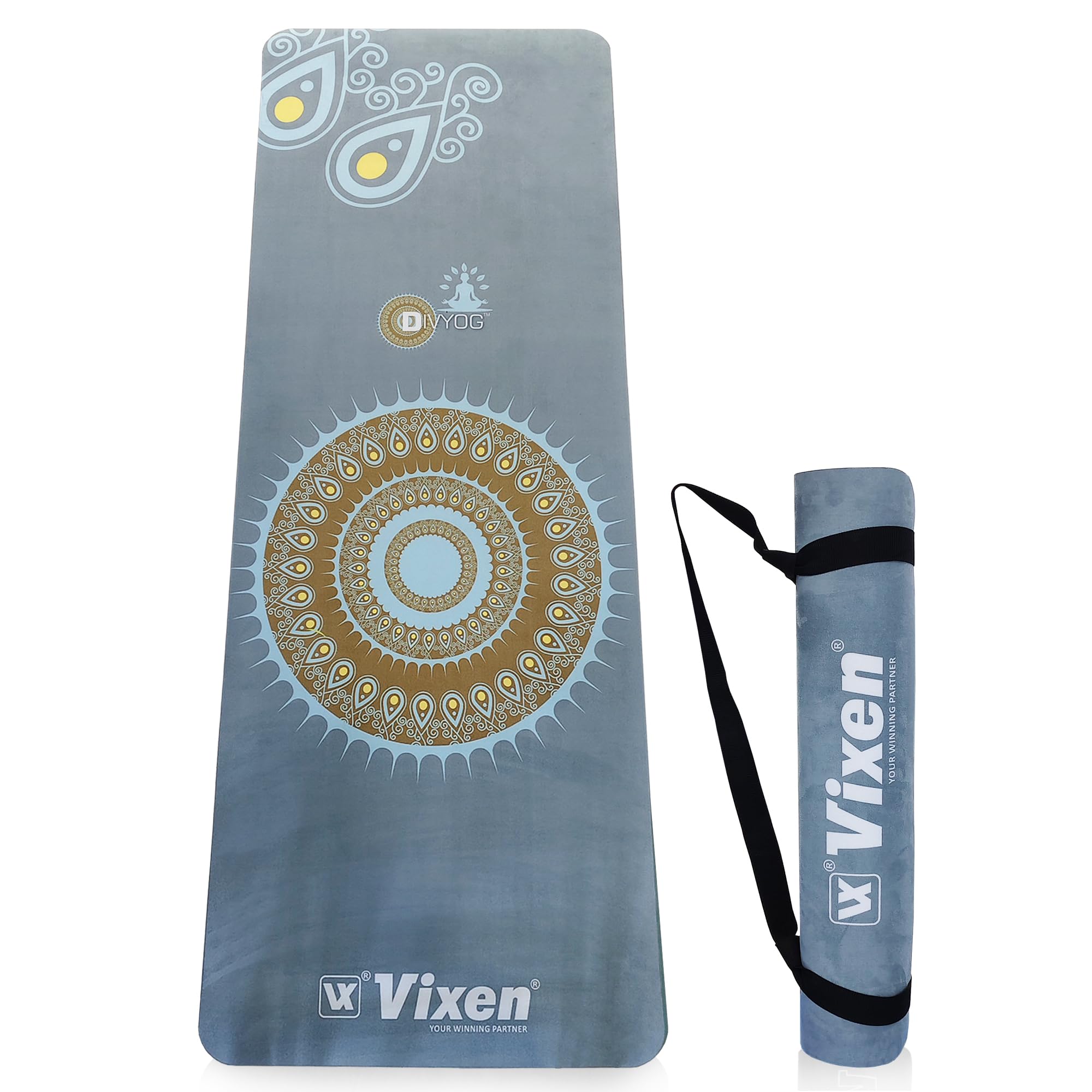 VIXEN Premium Divyog Suede Yoga Mat 5 MM Women And Men With Cover Bag | Silicone Yoga Mat Exercise Men for Workout, Yoga, Fitness, Exercise, Gym Mat, yoga mat-image-6