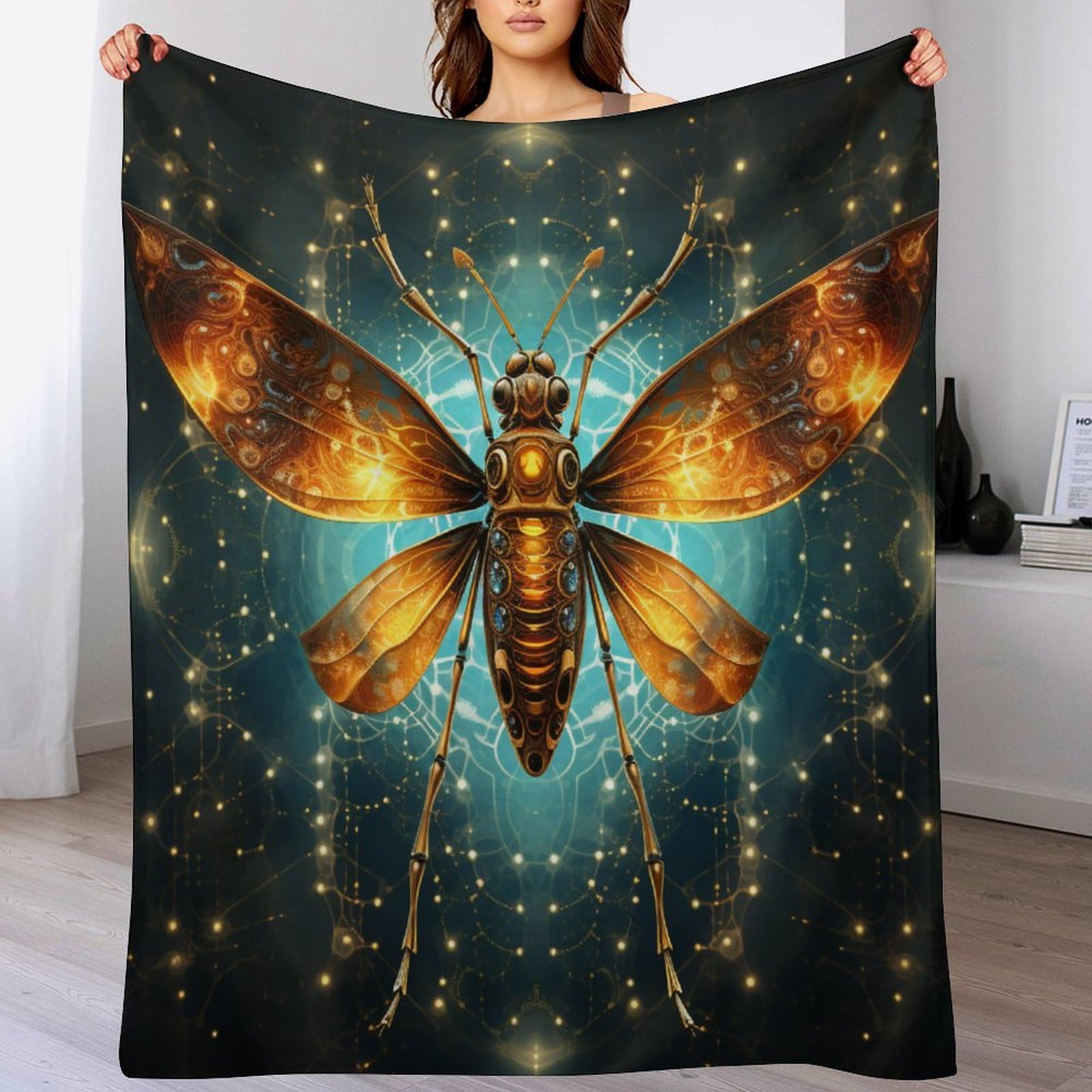 Couverture polaire insectes flannel plaid chaud douceur cocooning