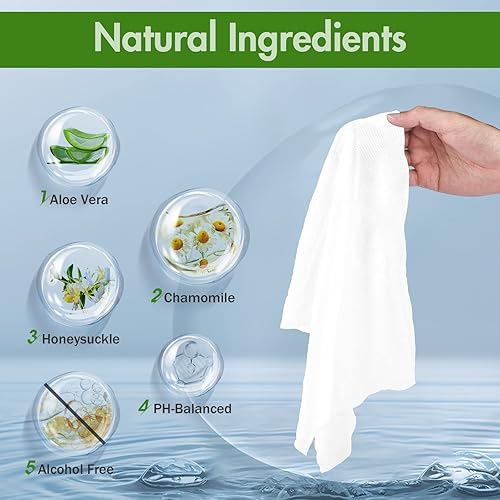 Miniatura 5 de YAKAMOZ Toallitas corporales grandes para el baño de adultos, toallitas corporales envueltas individualmente para baño, campamento (sin olor, 50