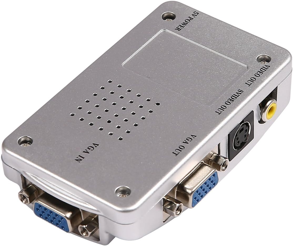 HDE Computer PC Laptop to TV Converter Box- VGA to RCA S-Video Composite Adapter Switch