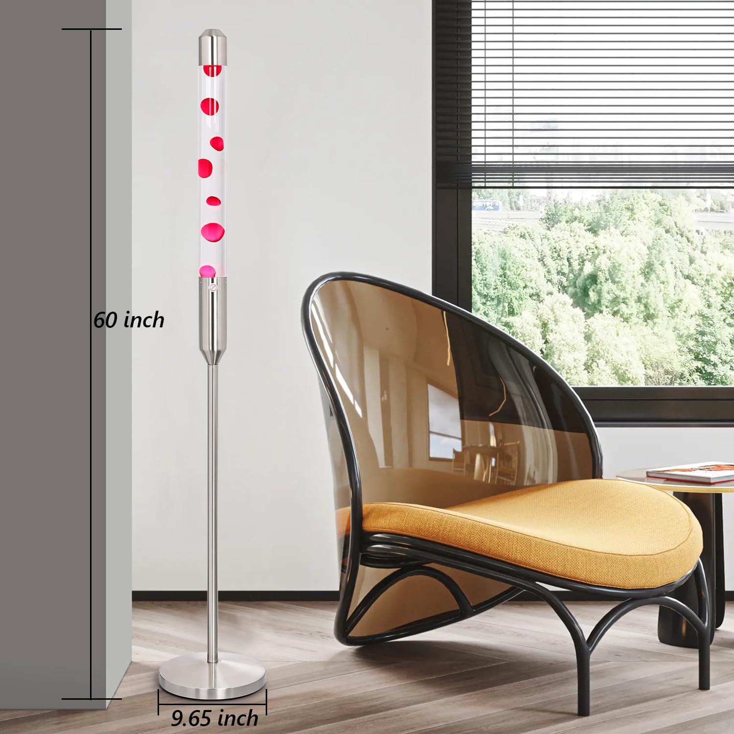 Kyzfy Lámpara de movimiento líquido de 59 pulgadas, lámpara de magma, luz de relajación de estado de ánimo, adecuada para decoración del hogar, sala de estar, oficina, dormitorio, cafetería (59