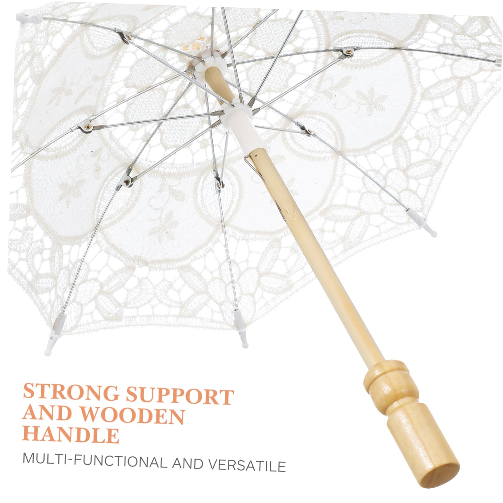 SOIMISS 4stücke Hochwertiger Eleganter Spitzenschirm Für Hochzeiten Und Fotografie Weißer Handgefertigter Regenschirm Mit Wunderschöner Stickerei Und Ergonomischem Griff Für Braut Und