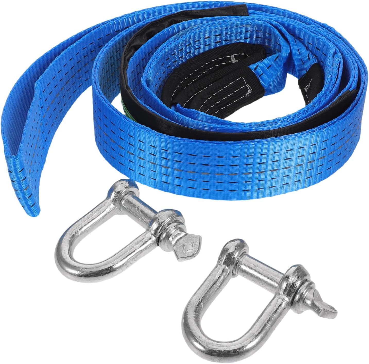 Heavy Duty Off Road Vehicle Trailer Rope 4m 8t Tow Strap with Reflective Strip and U-Shaped Hook for Car Hauling and Truck Towing Accessories